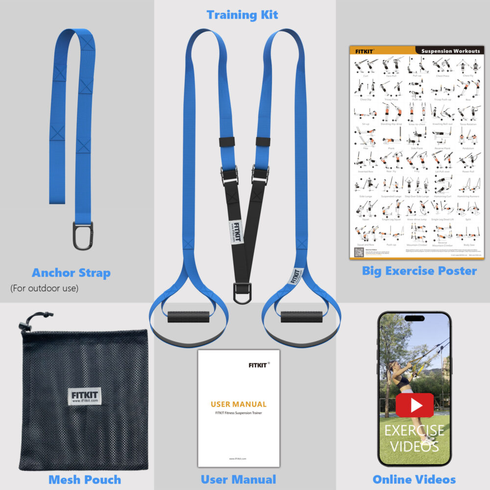 FITKIT Suspension Trainer Bodyweight Fitness Training Kit, Home Resistance Trainer Straps for Total Body Workouts - Image 6